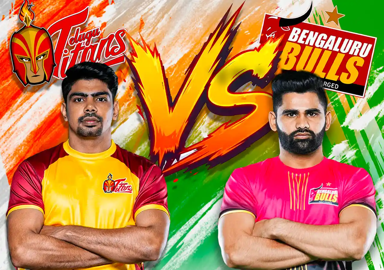 Clash between the Bengaluru Bulls and Telugu Titans.