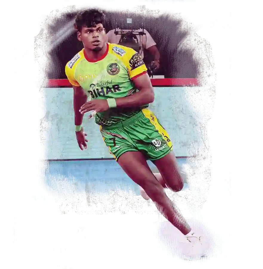 Sudhakar, a Pro Kabaddi ace, is an active forward for the Patna Pirates team.